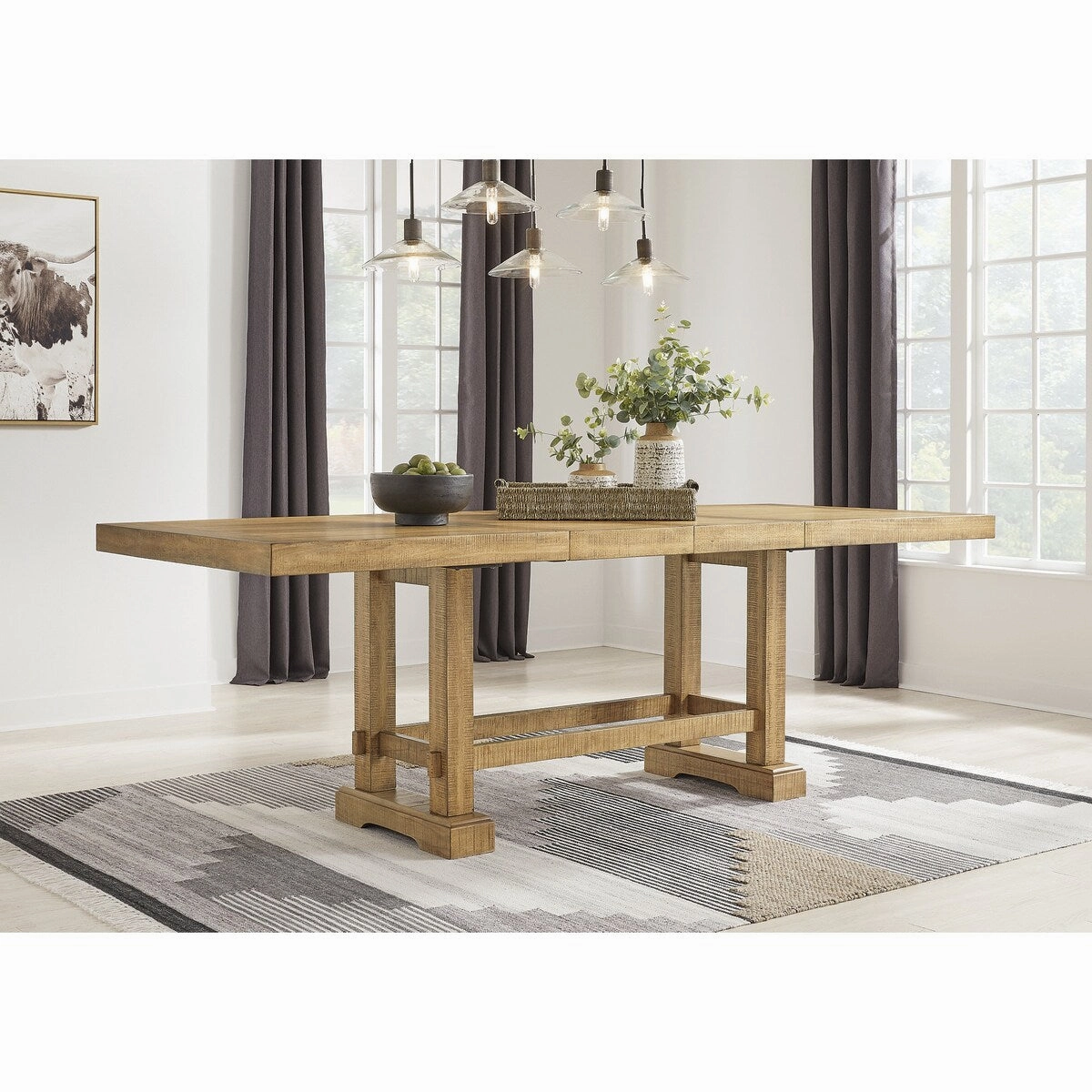 Signature Design by Ashley Havonplane Brown Counter Height Dining Extension Table - 41.75 W x 108 D x 36.25 H