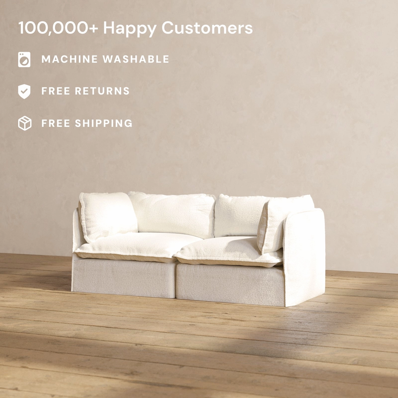 Slipcover Only - Modular Performance 2-Seater | Knit Boucle in Mousse