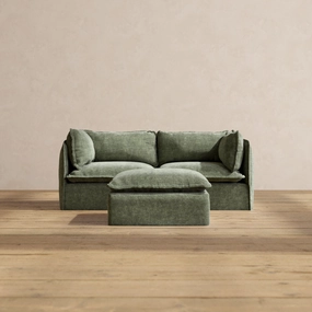 Slipcover Only - Modular Performance 2-Seater   Ottoman | Heirloom Velvet in Willow