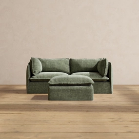 Slipcover Only - Modular Performance 2-Seater   Ottoman | Heirloom Velvet in Willow