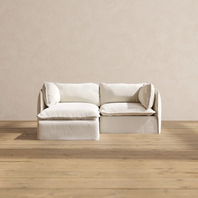 Slipcover Only - Modular Performance 2-Seater Sectional | Blended Weave in Flour