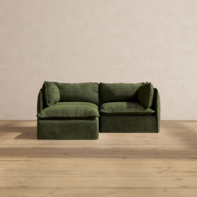 Slipcover Only - Modular Performance 2-Seater Sectional | Luxury Velvet in Olive