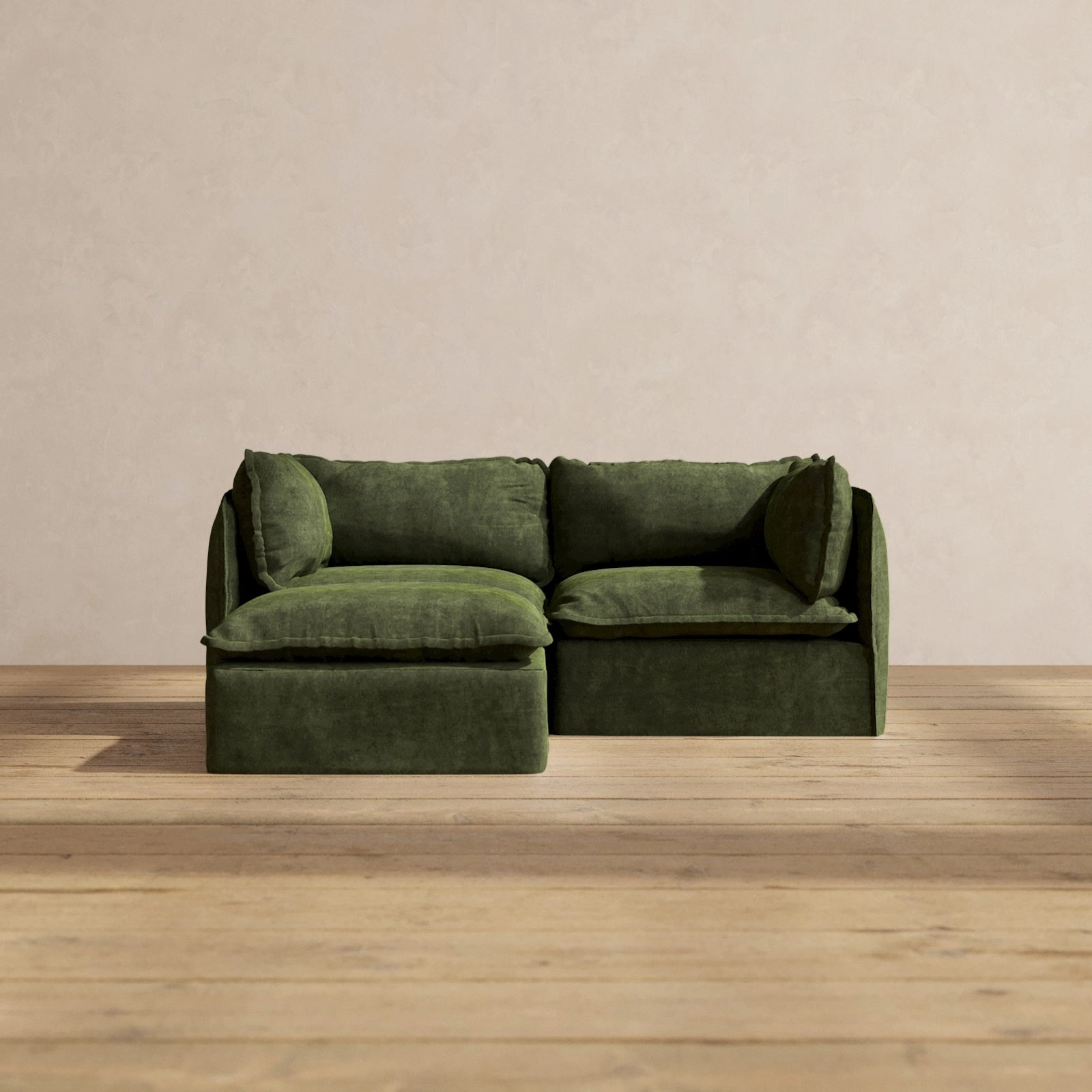 Slipcover Only - Modular Performance 2-Seater Sectional | Luxury Velvet in Olive