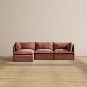Slipcover Only - Modular Performance 3-Seater Sectional | Heirloom Velvet in Chestnut