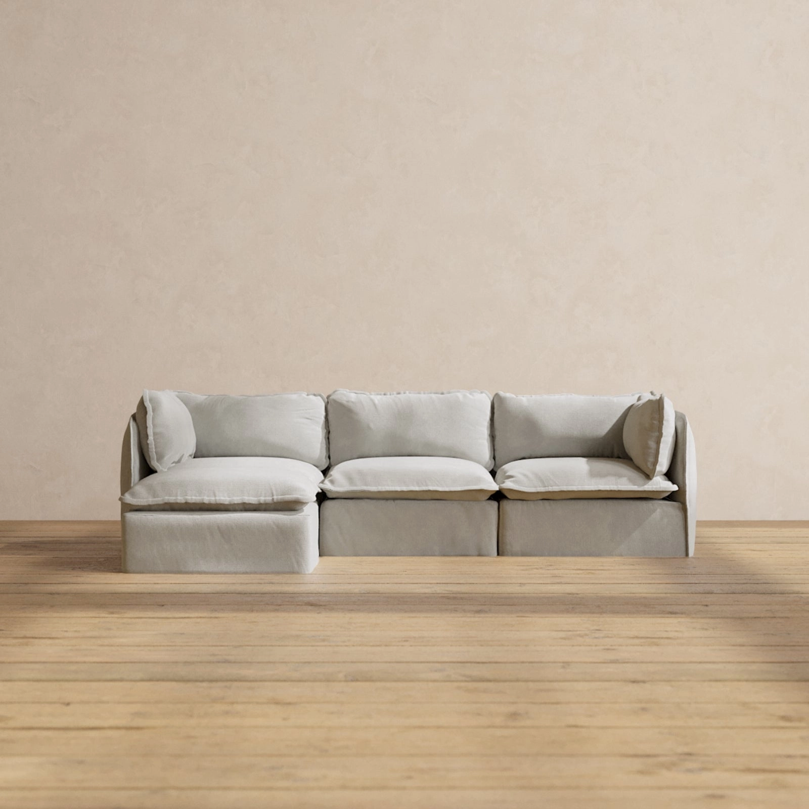 Slipcover Only - Modular Performance 3-Seater Sectional | Plush Weave in Cloud