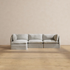 Slipcover Only - Modular Performance 3-Seater Sectional | Plush Weave in Cloud