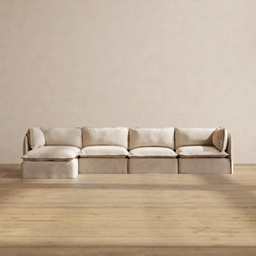 Slipcover Only - Modular Performance 4-Seater Sectional | Blended Weave in Oat