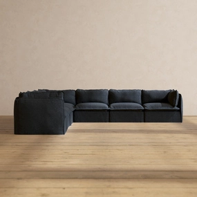 Slipcover Only - Modular Performance 7-Seater Corner Sectional | Blended Weave in Indigo