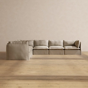 Slipcover Only - Modular Performance 7-Seater Corner Sectional | Luxury Velvet in Dune
