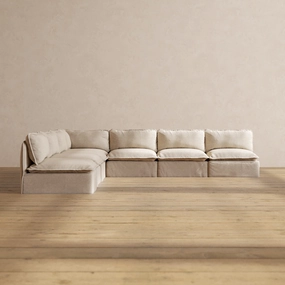 Slipcover Only - Modular Performance 7-Seater Open-Ends Corner Sectional | Blended Weave in Oat