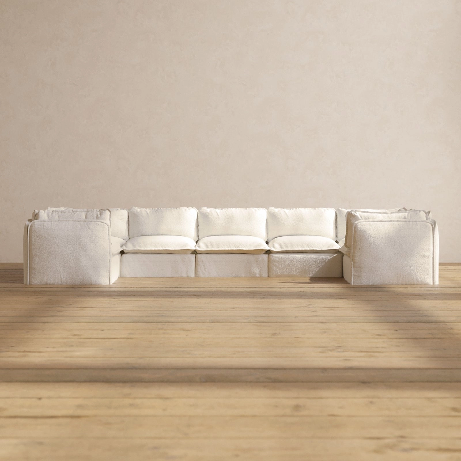 Slipcover Only - Modular Performance 7-Seater U-Sectional | Knit Boucle in Mousse
