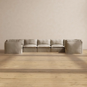 Slipcover Only - Modular Performance 7-Seater U-Sectional | Luxury Velvet in Dune