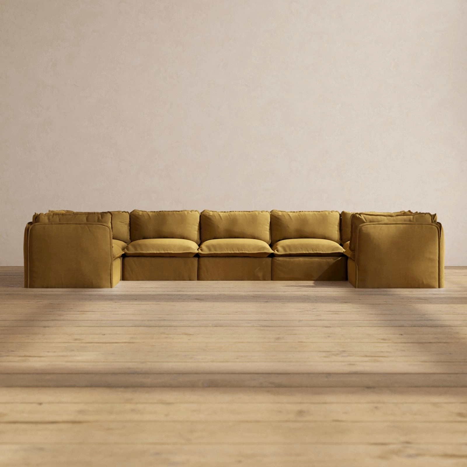 Slipcover Only - Modular Performance 7-Seater U-Sectional | Luxury Velvet in Toffee