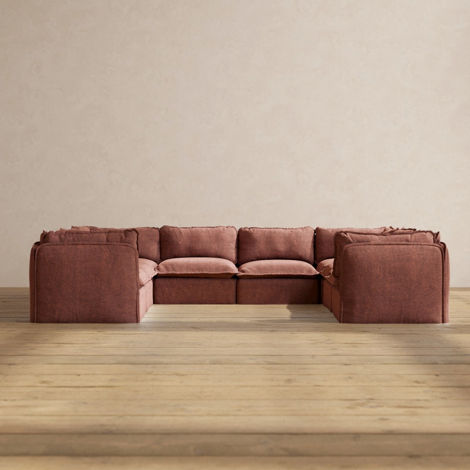 Slipcover Only - Modular Performance 8-Seater U-Sectional | Heirloom Velvet in Chestnut