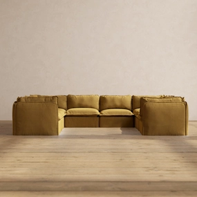 Slipcover Only - Modular Performance 8-Seater U-Sectional | Luxury Velvet in Toffee