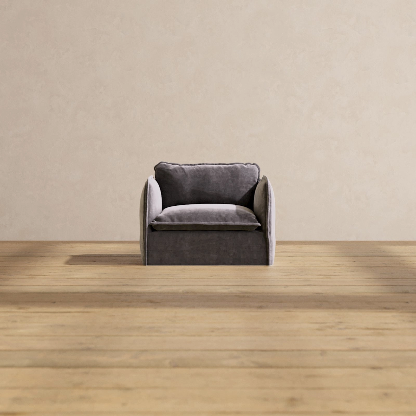 Slipcover Only - Modular Performance Armchair | Luxury Velvet in Cinder