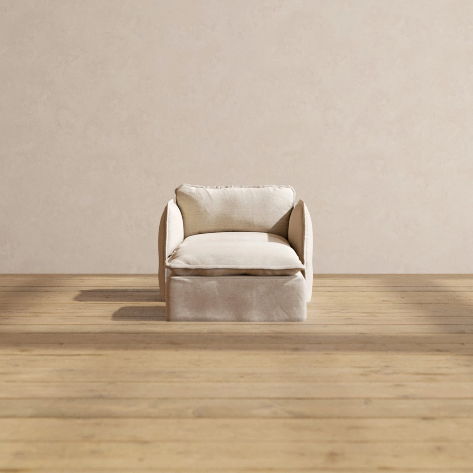 Slipcover Only - Modular Performance Armchair & Ottoman | Blended Weave in Oat