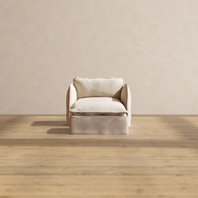 Slipcover Only - Modular Performance Armchair & Ottoman | Blended Weave in Oat