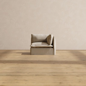 Slipcover Only - Modular Performance End Chair | Luxury Velvet in Dune