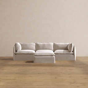 Slipcover Only - Modular Washable 3-Seater   Ottoman in Mist
