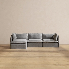 Slipcover Only - Modular Washable 3-Seater Sectional in Ash