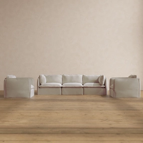 Slipcover Only - Modular Washable 3-Seater Sofa   Armchair Set in Coco