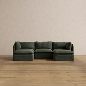 Slipcover Only - Modular Washable 3-Seater U-Sectional in Olivine