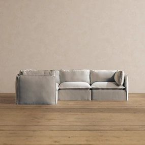 Slipcover Only - Modular Washable 4-Seater Corner Sectional in Milk
