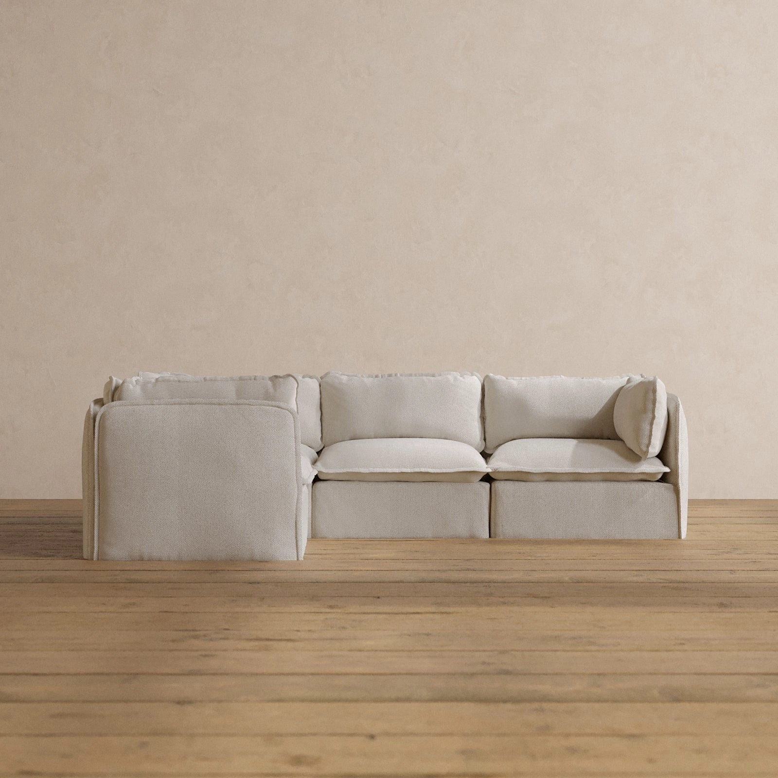 Slipcover Only - Modular Washable 4-Seater Corner Sectional in Powder