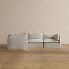 Slipcover Only - Modular Washable 4-Seater Corner Sectional in Powder