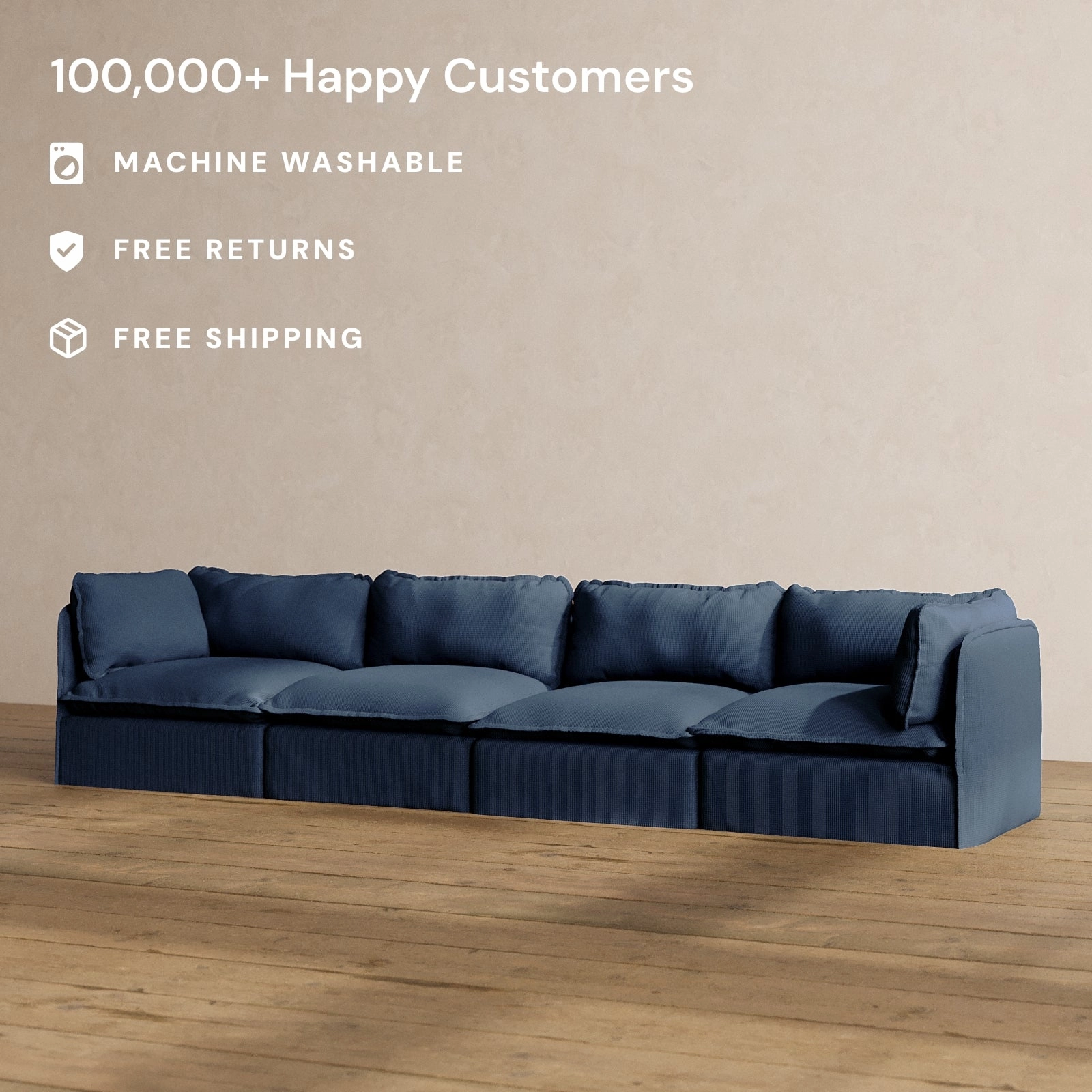 Slipcover Only - Modular Washable 4-Seater in Sumi