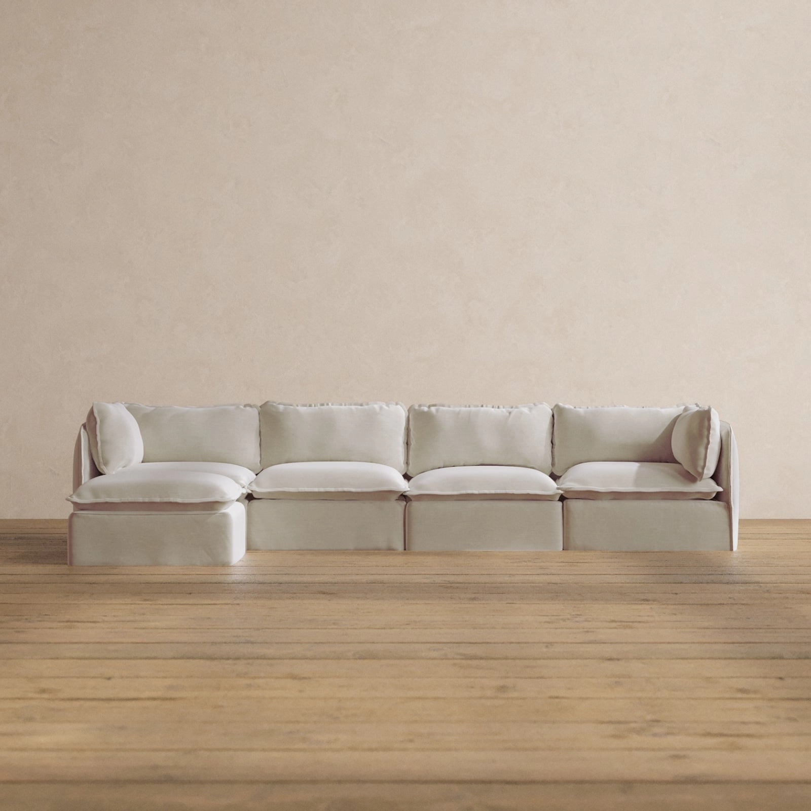 Slipcover Only - Modular Washable 4-Seater Sectional in Coco