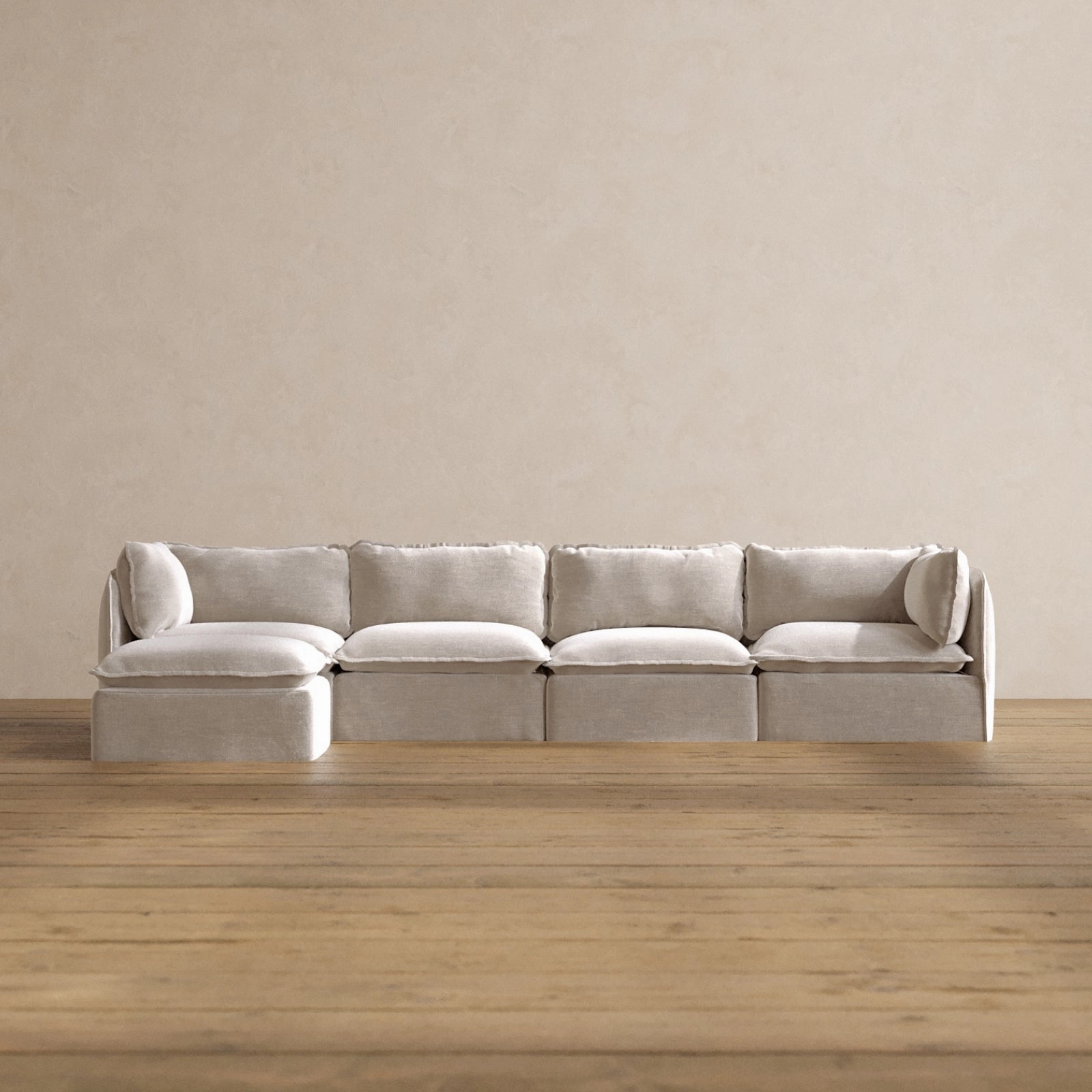 Slipcover Only - Modular Washable 4-Seater Sectional in Mist
