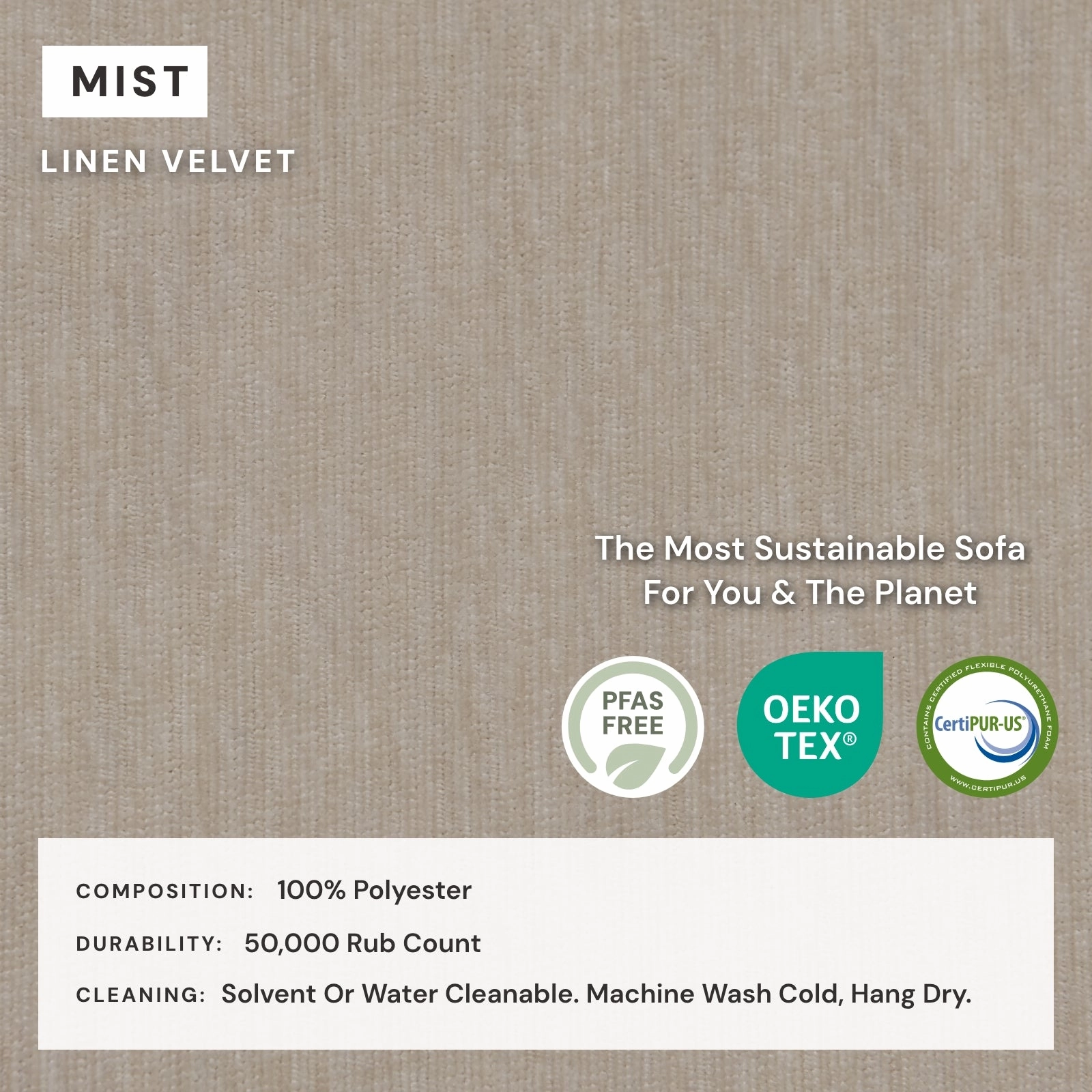 Slipcover Only - Modular Washable 4-Seater Sectional in Mist