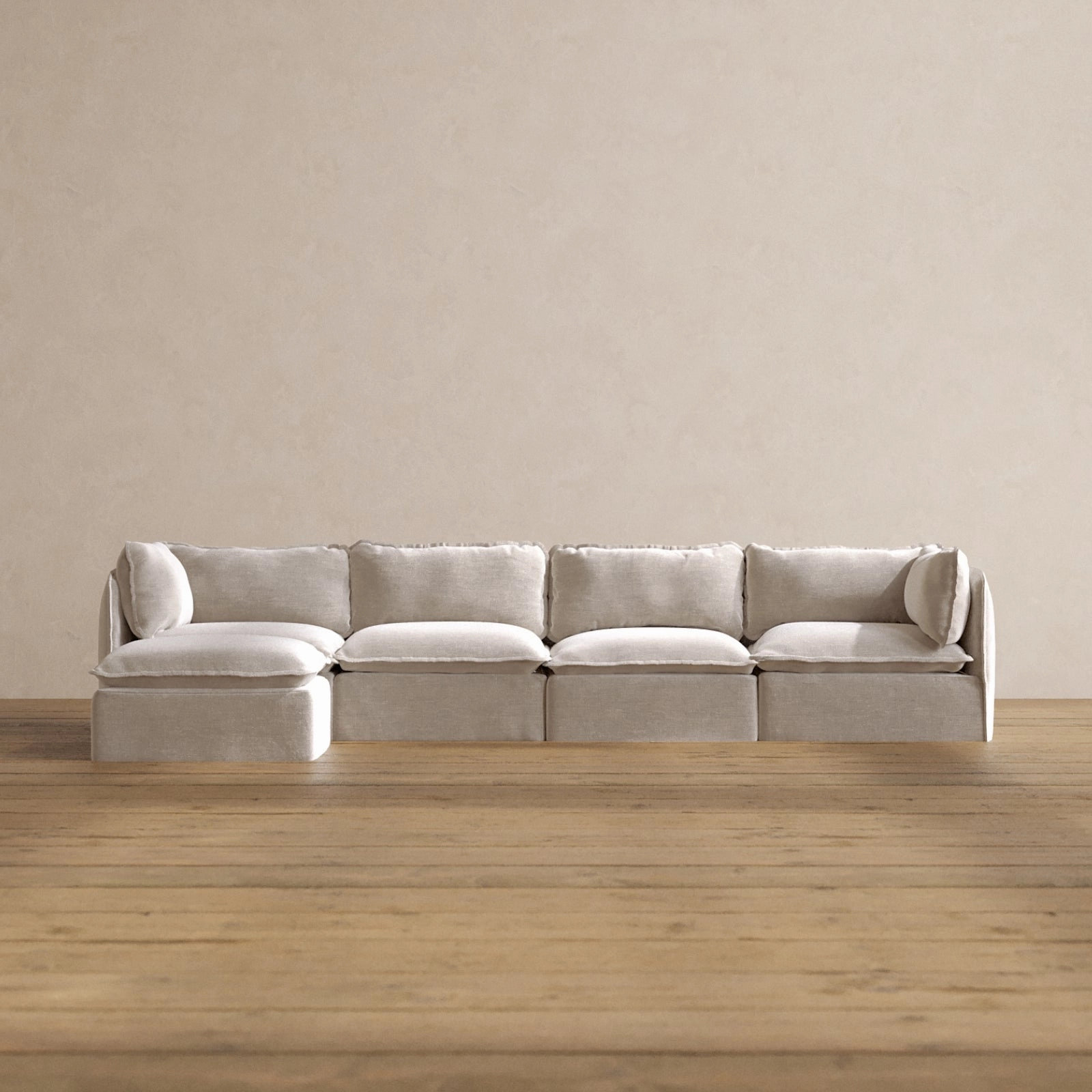 Slipcover Only - Modular Washable 4-Seater Sectional in Mist