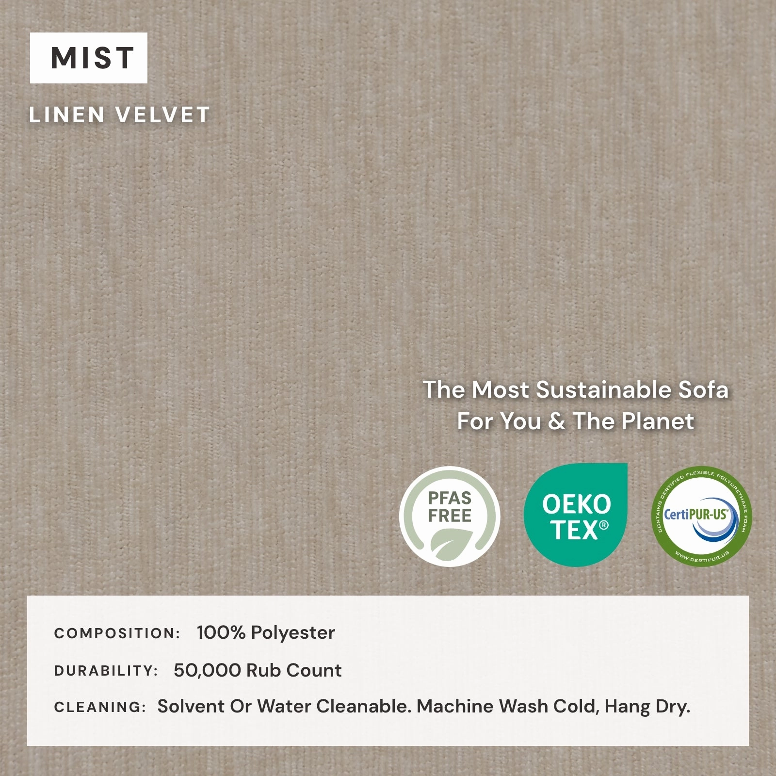 Slipcover Only - Modular Washable 4-Seater Sectional in Mist
