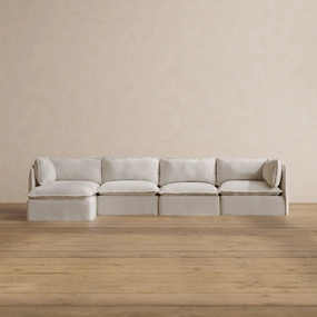 Slipcover Only - Modular Washable 4-Seater Sectional in Powder