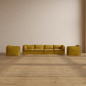Slipcover Only - Modular Washable 4-Seater Sofa   Armchair Set in Kiiro