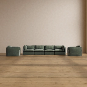 Slipcover Only - Modular Washable 4-Seater Sofa   Armchair Set in Willow