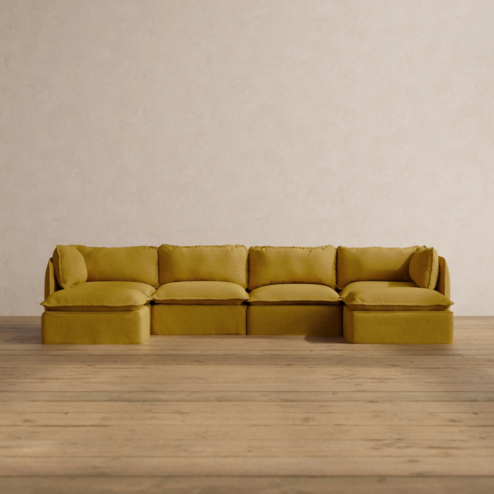 Slipcover Only - Modular Washable 4-Seater U-Sectional in Kiiro