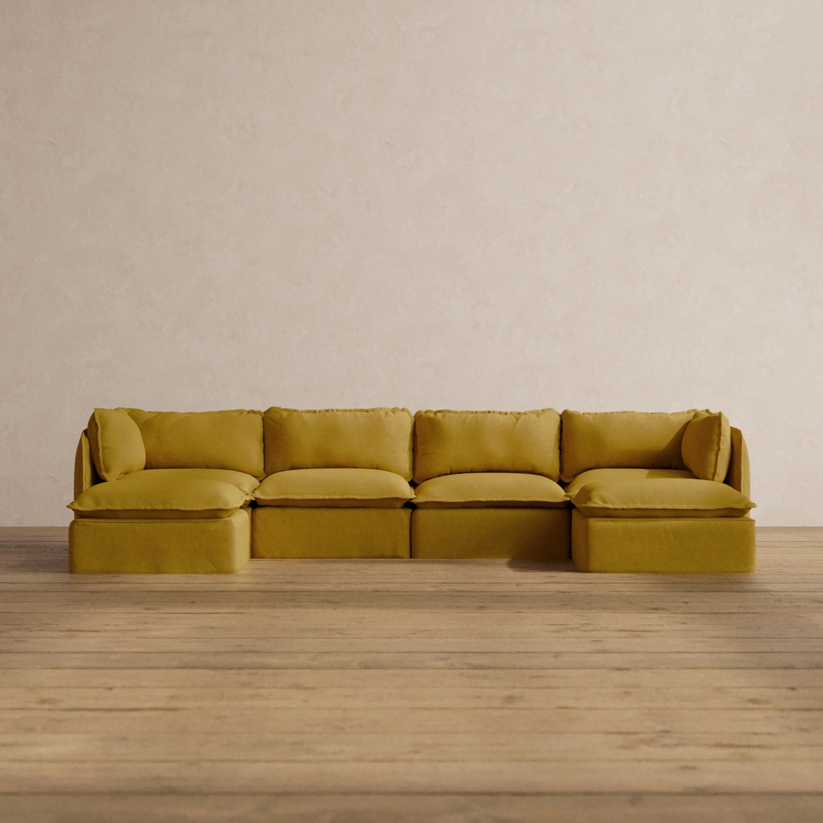 Slipcover Only - Modular Washable 4-Seater U-Sectional in Kiiro