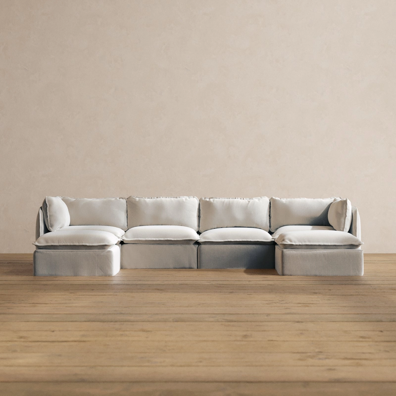 Slipcover Only - Modular Washable 4-Seater U-Sectional in Milk