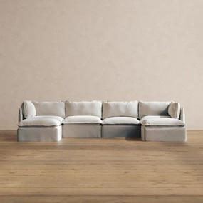 Slipcover Only - Modular Washable 4-Seater U-Sectional in Milk