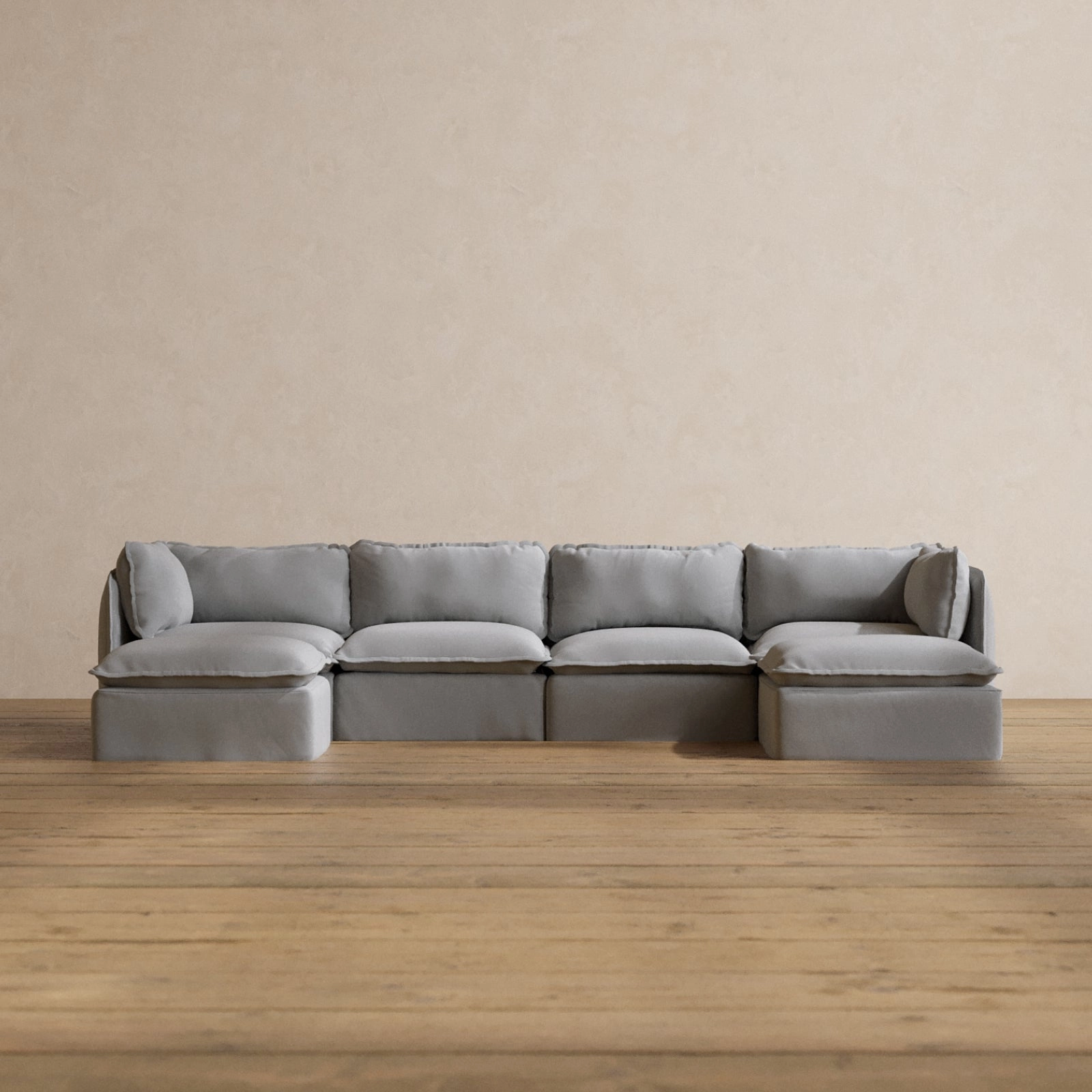 Slipcover Only - Modular Washable 4-Seater U-Sectional in Pumice