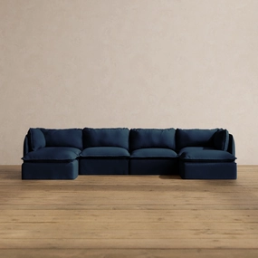 Slipcover Only - Modular Washable 4-Seater U-Sectional in Sumi