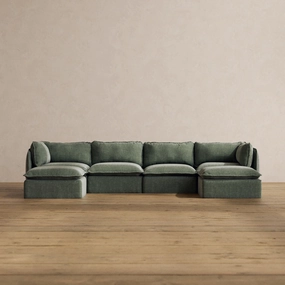 Slipcover Only - Modular Washable 4-Seater U-Sectional in Willow