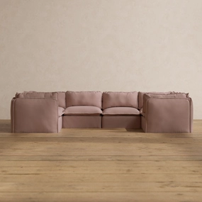 Slipcover Only - Modular Washable 6-Seater U-Sectional in Sakura