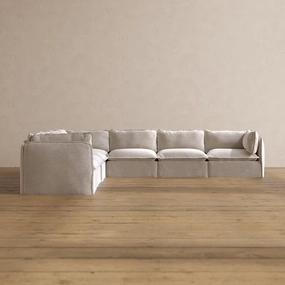 Slipcover Only - Modular Washable 7-Seater Corner Sectional in Mist