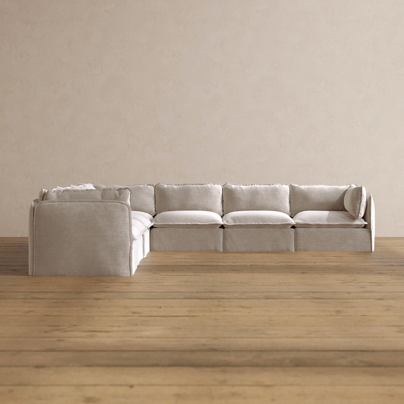 Slipcover Only - Modular Washable 7-Seater Corner Sectional in Mist