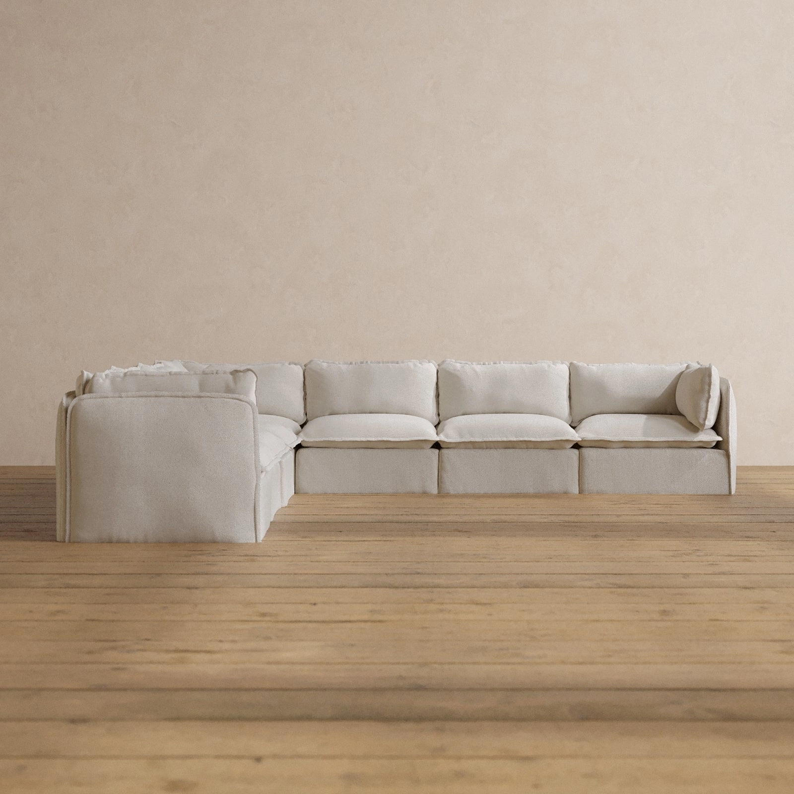 Slipcover Only - Modular Washable 7-Seater Corner Sectional in Powder
